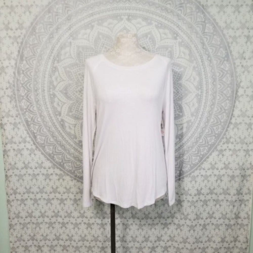 Nwt $20 No Boundaries NOBO Walmart Long Sleeve Raglan Tee Top Shirt  White L